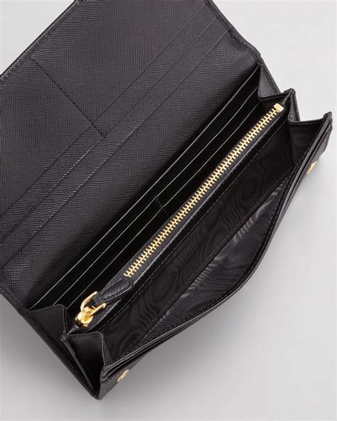 prada continental flap wallet detachable|PRADA Saffiano Triangle Continental Flap Wallet Black 1525632 .